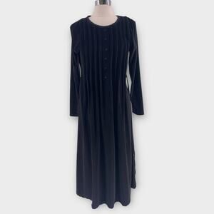 Vintage 90s Fads Black Velvet Maxi Dress Whimsiegoth Witch M